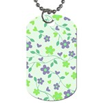 Green Vintage Flowers Dog Tag (One Side) Front