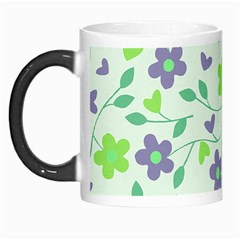 Green Vintage Flowers Morph Mugs