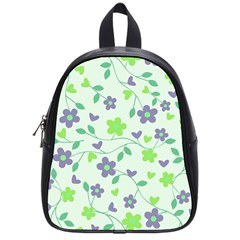 Green Vintage Flowers School Bag (small) by snowwhitegirl