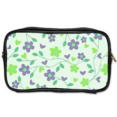 Green Vintage Flowers Toiletries Bag (one Side)