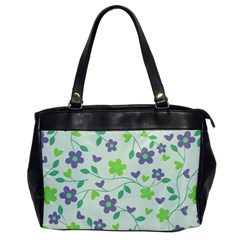 Green Vintage Flowers Oversize Office Handbag