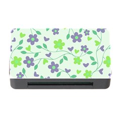 Green Vintage Flowers Memory Card Reader With Cf