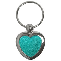 Aqua Glitter Key Chains (heart) 