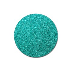 Aqua Glitter Magnet 3  (round) by snowwhitegirl