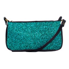 Aqua Glitter Shoulder Clutch Bag