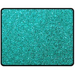 Aqua Glitter Double Sided Fleece Blanket (medium) 