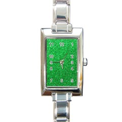 Green Glitter Rectangle Italian Charm Watch by snowwhitegirl