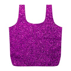 Pink  Glitter Full Print Recycle Bag (l)