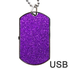 Purple  Glitter Dog Tag Usb Flash (one Side) by snowwhitegirl