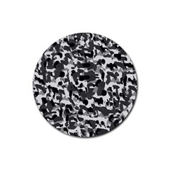 Grey Camo Rubber Round Coaster (4 Pack)  by snowwhitegirl