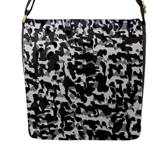 Grey Camo Flap Closure Messenger Bag (l)