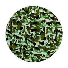 Brownish Green Camo Round Ornament (two Sides) by snowwhitegirl