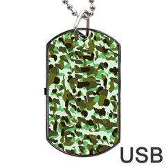 Brownish Green Camo Dog Tag Usb Flash (one Side)