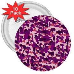 Pink Camo 3  Buttons (10 pack) 