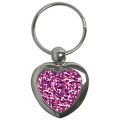 Pink Camo Key Chains (Heart) 