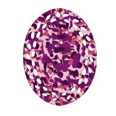 Pink Camo Oval Filigree Ornament (two Sides)