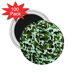 Green Camo 2 25  Magnets (100 Pack) 