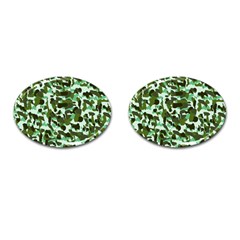 Green Camo Cufflinks (oval) by snowwhitegirl