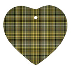 Yellow Plaid Heart Ornament (two Sides) by snowwhitegirl