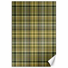 Yellow Plaid Canvas 20  X 30  