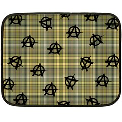 Yellow Plaid Anarchy Double Sided Fleece Blanket (mini) 