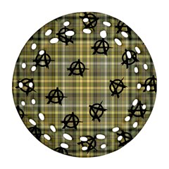 Yellow Plaid Anarchy Ornament (round Filigree)