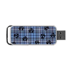 Blue  Plaid Anarchy Portable Usb Flash (one Side)