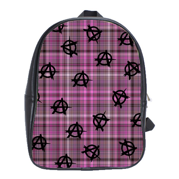 Pink  Plaid Anarchy School Bag (Large)