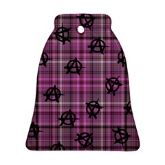 Pink  Plaid Anarchy Bell Ornament (two Sides)