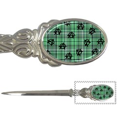 Green  Plaid Anarchy Letter Opener
