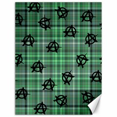 Green  Plaid Anarchy Canvas 12  X 16  