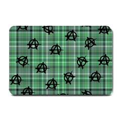 Green  Plaid Anarchy Small Doormat 
