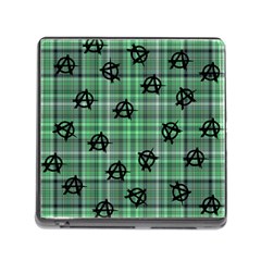 Green  Plaid Anarchy Memory Card Reader (square 5 Slot)