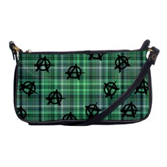 Green  Plaid Anarchy Shoulder Clutch Bag by snowwhitegirl