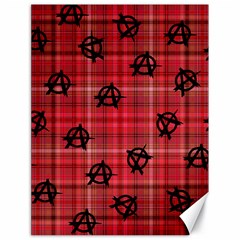 Red Plaid Anarchy Canvas 18  X 24   by snowwhitegirl