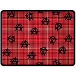 Red Plaid Anarchy Double Sided Fleece Blanket (Large)  80 x60  Blanket Back