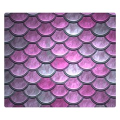 Pink Mermaid Scale Double Sided Flano Blanket (small) 