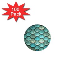 Aqua Mermaid Scale 1  Mini Buttons (100 Pack)  by snowwhitegirl