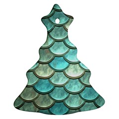 Aqua Mermaid Scale Ornament (christmas Tree) 