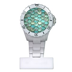 Aqua Mermaid Scale Plastic Nurses Watch by snowwhitegirl