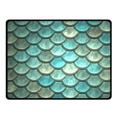 Aqua Mermaid Scale Double Sided Fleece Blanket (small) 