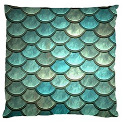 Aqua Mermaid Scale Standard Flano Cushion Case (two Sides) by snowwhitegirl