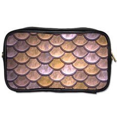 Copper Mermaid Scale Toiletries Bag (two Sides)