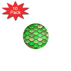 Green Mermaid Scale 1  Mini Buttons (10 Pack) 