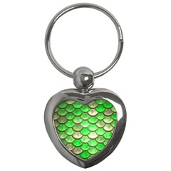 Green Mermaid Scale Key Chains (heart)  by snowwhitegirl