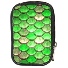 Green Mermaid Scale Compact Camera Leather Case by snowwhitegirl