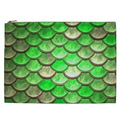 Green Mermaid Scale Cosmetic Bag (xxl) by snowwhitegirl