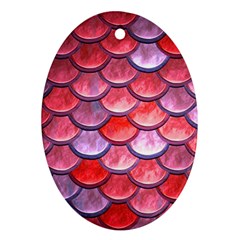 Red Mermaid Scale Ornament (oval) by snowwhitegirl