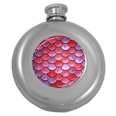 Red Mermaid Scale Round Hip Flask (5 Oz) by snowwhitegirl