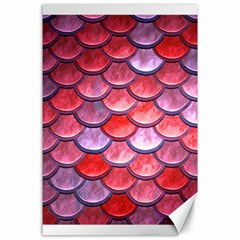 Red Mermaid Scale Canvas 24  X 36  by snowwhitegirl